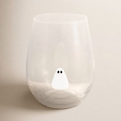 Hand-Blown Glass Ghost Stemless Wine Glasses
