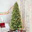 Arbre de Noël de 7,5 pi avec 1599 pointes réalistes, texturées et réalistes, 450 lumières à DEL blanc chaud, une structure à charnières pour une installation simple et rapide, des branches de soutien fiables et sans effort