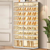 9Tiers 18-36 Pairs Plastic Stackable Shoe Storage Cabinet For Entryway Easy Assembly