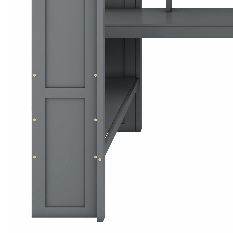 Jaylein Kids Loft Bed with Drawers, Full