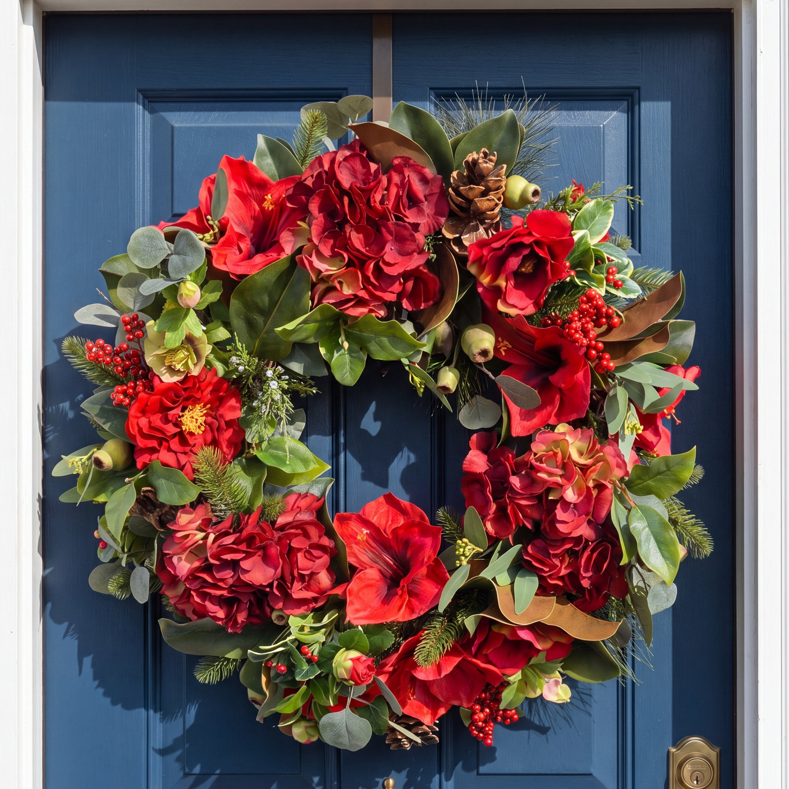 AMARYLLIS AND HYDRANGEA WREATH