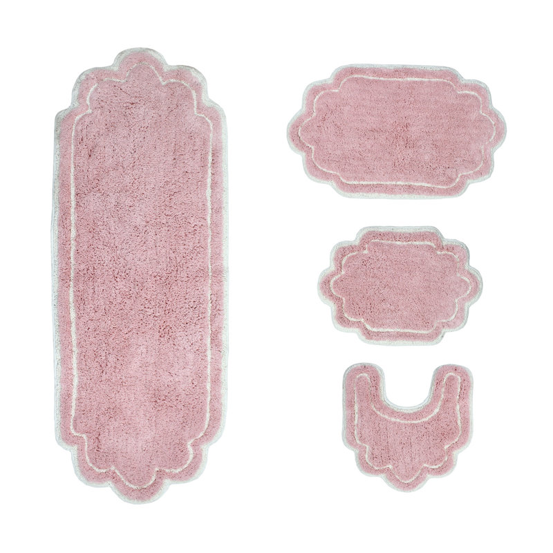 Ensemble de tapis pour salle de bain 100% coton Dobrinsky, lavable à la machine, séchage rapide, absorbant - ensemble de 4 pièces