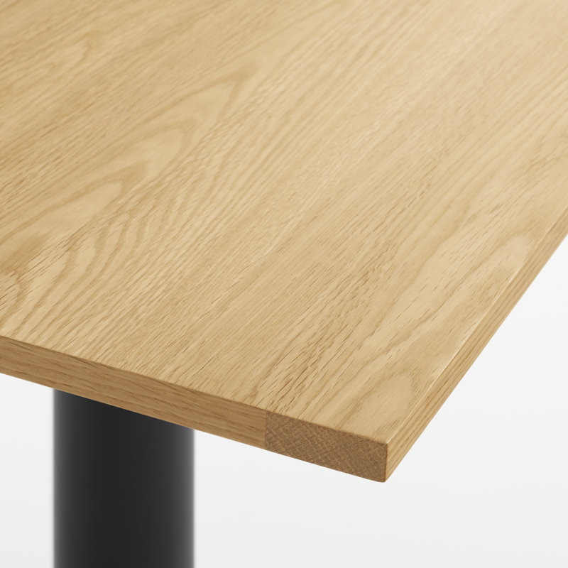 Easy Dining Table, Matte Black, White Oak