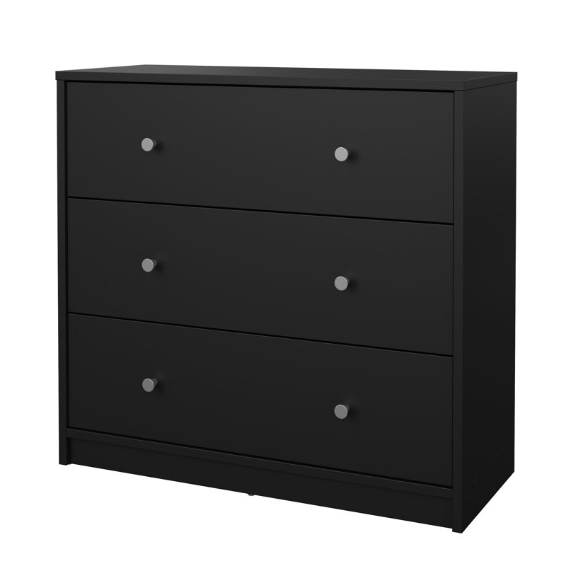 Clanton 3 Drawer 28.5'' W Dresser, Black