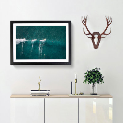 Surfing a Wave in Hawaii - Picture Frame Graphic Art Print