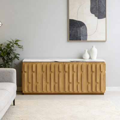 French-style wavy-panel dining cabinet
