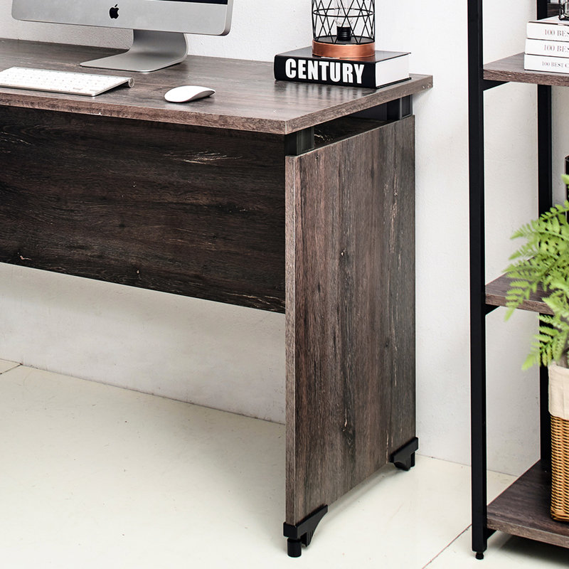 Rustic Gray Workstation Desk - To Water Damage & Heat, Stain Scratch Protected, E0 Graded Solid Wood, 2X Thicker Edge Banding, Made In Urban Writing For Heat , Board, ,