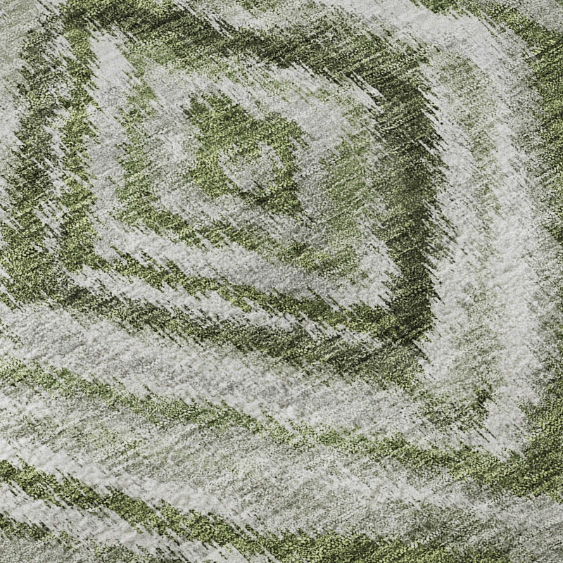 Premium Machine Washable Prisco Aloe Rug, Rectangle 2'6" x 3'10"