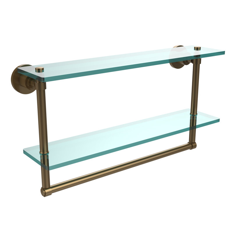 Arviso 2 Piece Tiered Shelf with Towel Bar, Brushed Bronze
