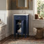 Meuble-lavabo autoportant de 18 po en MDF avec lavabo intégré en céramique, meuble-lavabo simple en bleu avec porte à fermeture douce, tablette réglable et pieds pleins-130996267-131294898