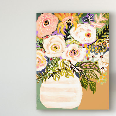 «Summer Flowers in a Vase II», peinture sur toile tendue