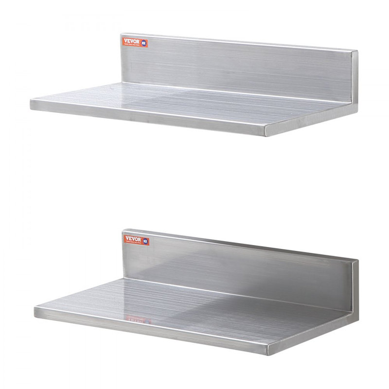 L-Shaped Metal Floating Shelf, 3.4" H x 16" W x 8.6" D