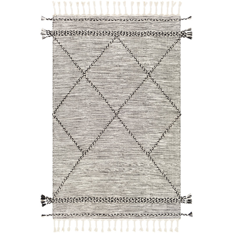 Alberty Cotton Southwestern Indoor Rug, Rectangle 3' x 5'