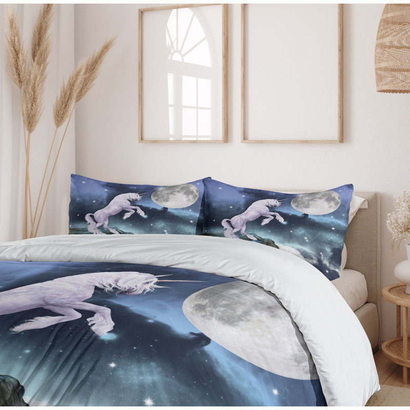 Unicorn Modern & Contemporary Polyester Duvet Cover, Queen