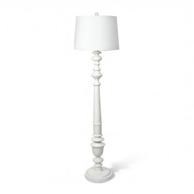  Lampe sur pied traditionnelle Benjamin, blanc