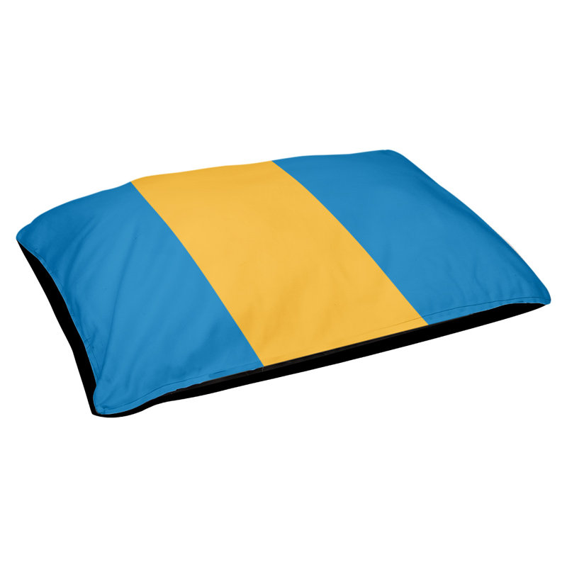 Coussin extérieur Oklahoma, Moyen (H 9,5 po x l 28 po x P 18 po), Bleu basketball / jaune / bleu basketball