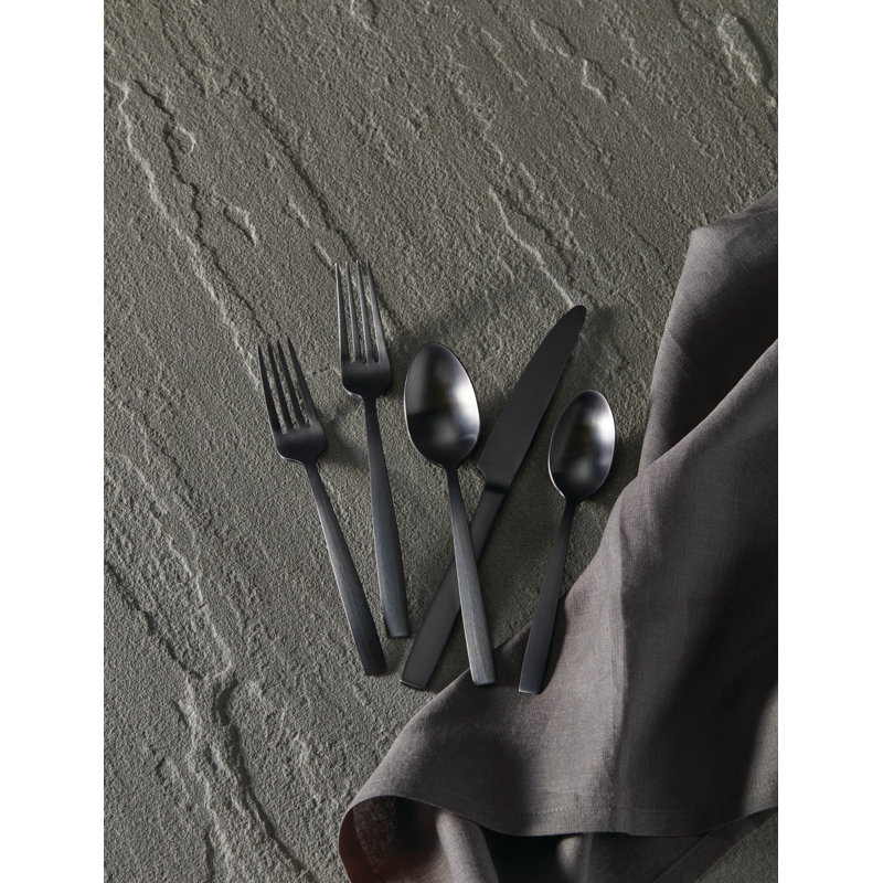 Clearview Satin Black 20-Piece Flatware Set - Thumbnail 5
