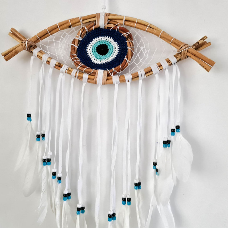 Hand Woven Cotton Wall Hanging, White, 4cm H x 15cm W