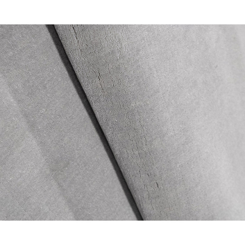 Tapis de couloir gris en laine noué à la main 2 pi 3 po x 12 pi 8 po