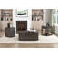 Table basse traditionnelle à plateau relevable rustique avec rangement et fini brun