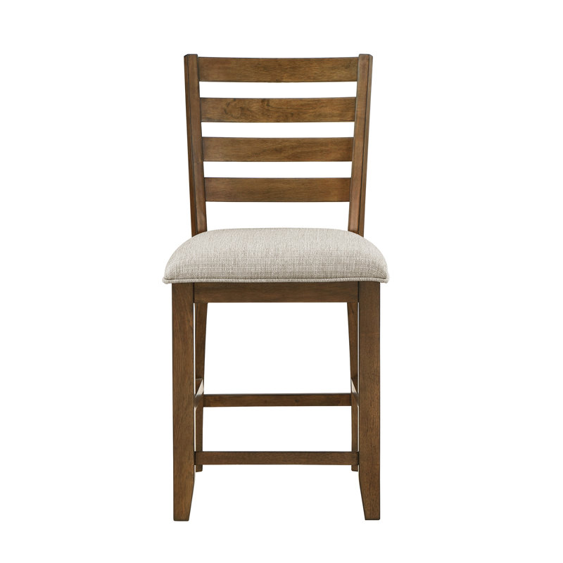 Ensemble de 2 chaises à hauteur de comptoir - fini cerisier traditionnel avec revêtement beige