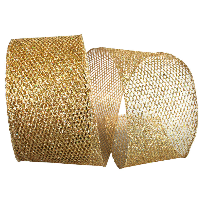Fabric No Theme Ribbon, Gold, 4" H x 900" W x 4" D
