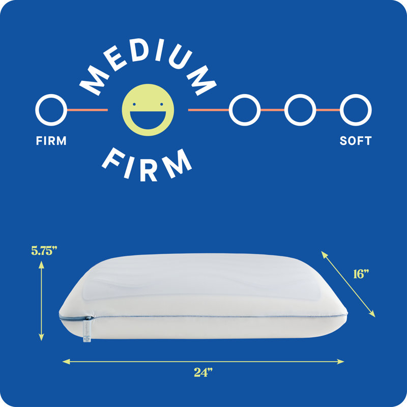 Sealy Dreamlife Memory Foam Gel Medium Firm Pillow, Standard, 2