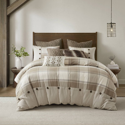 Brown/Black/Grey 100% Cotton Modern & Contemporary Comforter Set