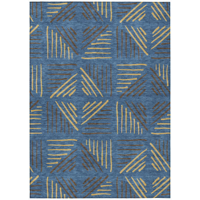 Machine Washable Indoor/Outdoor Kugler ACN2413 Geometric Rug, Rectangle 5' x 7'6"