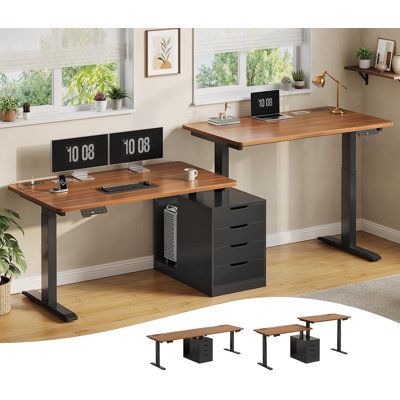 Standing Two Person Desk, 94'' Long Computer Desk with 4 Drawers