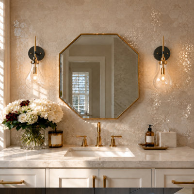 1-Light Modern Dimmable Glass Shade Vanity Light Bath Sconce(Set of 2)