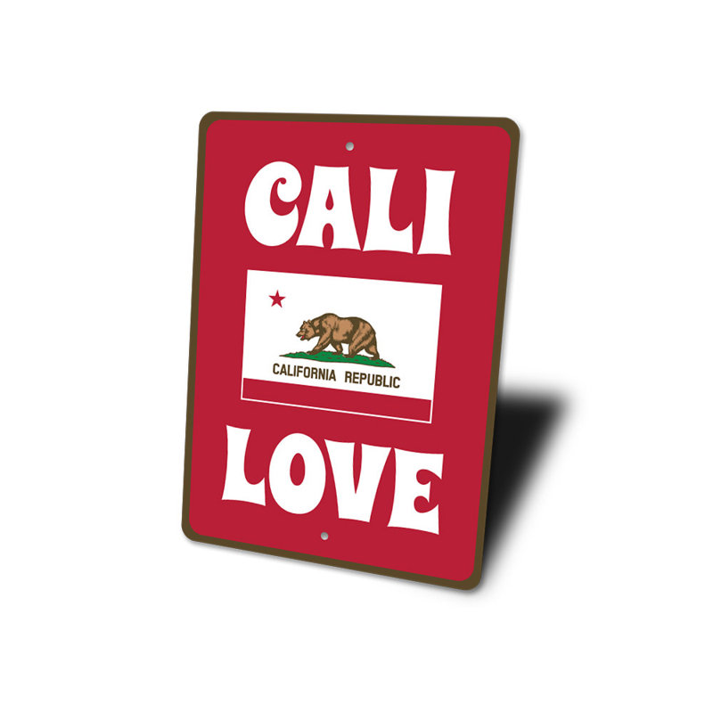 Plaque en aluminium Cali Love, H 18 po x l 12 po x P 0,06 po