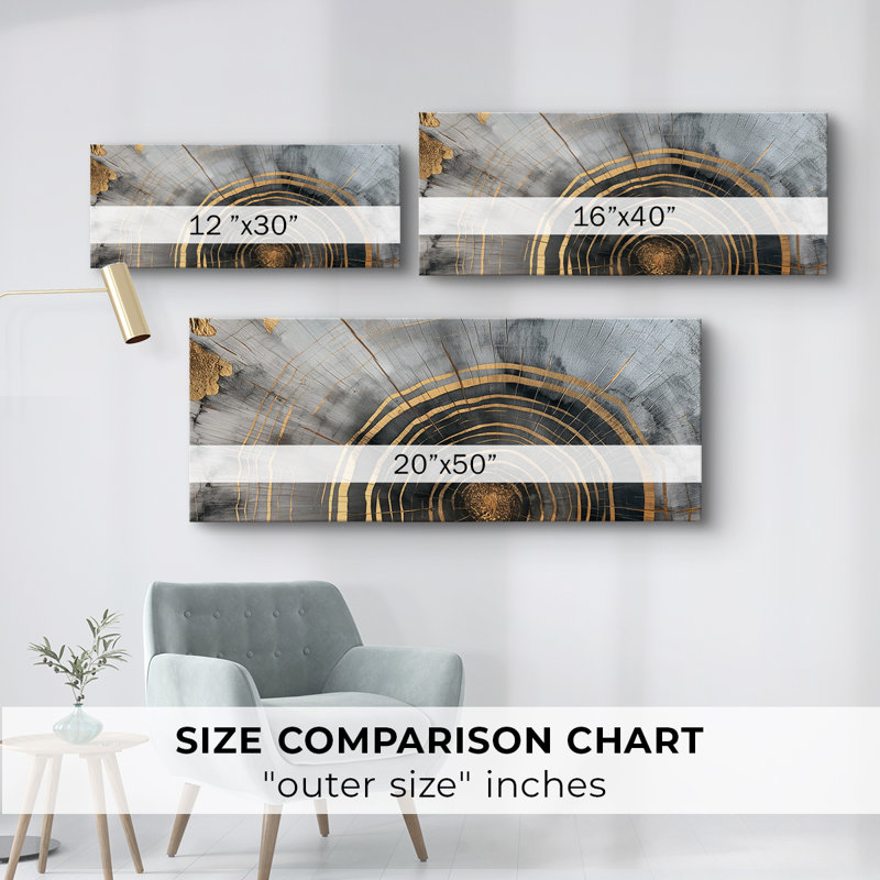 Série abstraite-CECIX- Toile tendue avec châssis - Prêt à accrocher, 12" H x 30" W