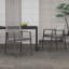 Ensemble de salle à manger d'extérieur, ensemble de 6 chaises en aluminium avec corde et table en aluminium, gris et noir-1858370777-1858370782