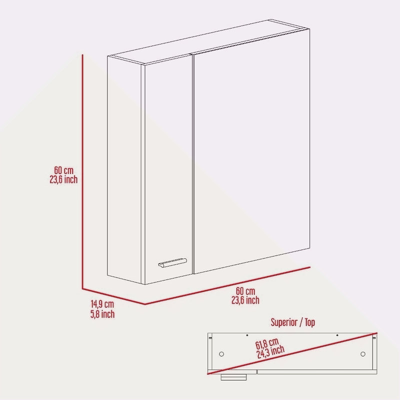Armoire à pharmacie à 4 tablettes avec miroir, Noir