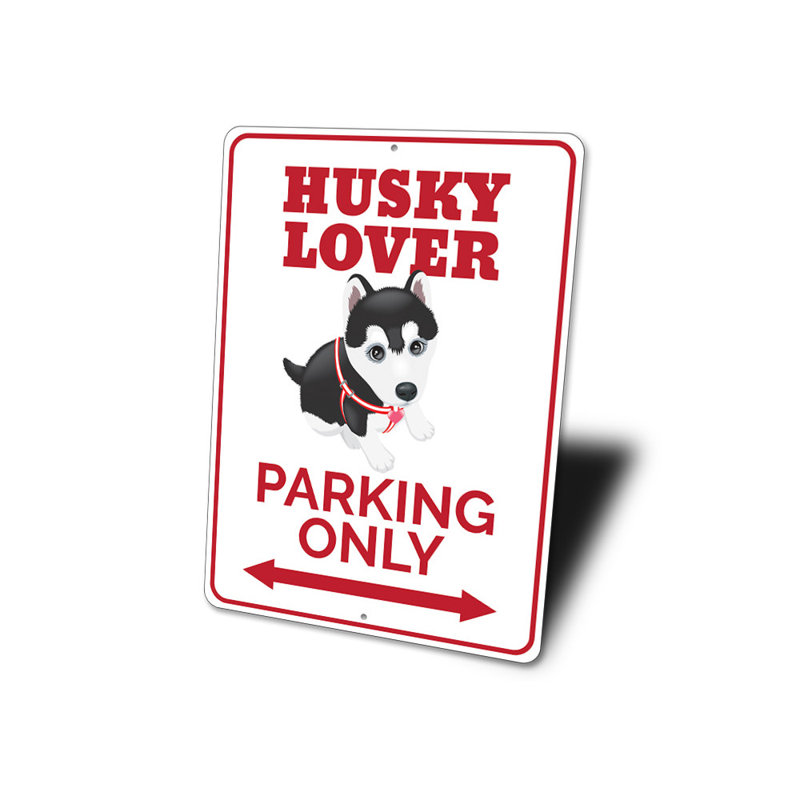 Enseigne en aluminium Husky Lover, H 14 po x l 10 po x P 0,04 po