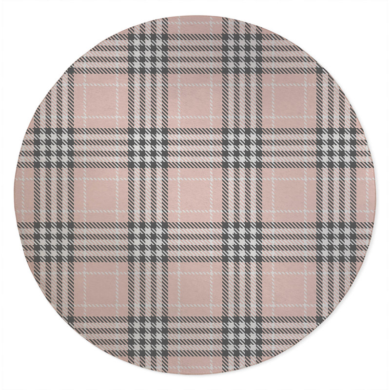 Christopher's Plaid Non-Slip Outdoor Rug, Round 5'