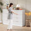 Commode cannelée 8/9 tiroirs avec poignée en métal, commode moderne pour chambre à coucher et salon-1065303471