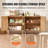 Rattan Buffet Cabinet, 4-Door Sideboard With Adjustable Shelves, Natural