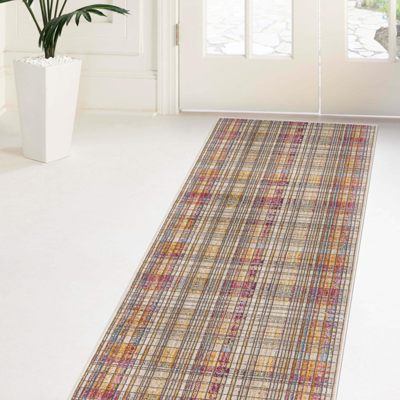 Amiliya Plaid Indoor Rug, Runner 2'6" x 12'