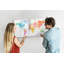 Watercolour World Map Magnetic Wall Mounted Dry Erase Board