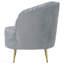 Chaise capitonnée grise et dorée