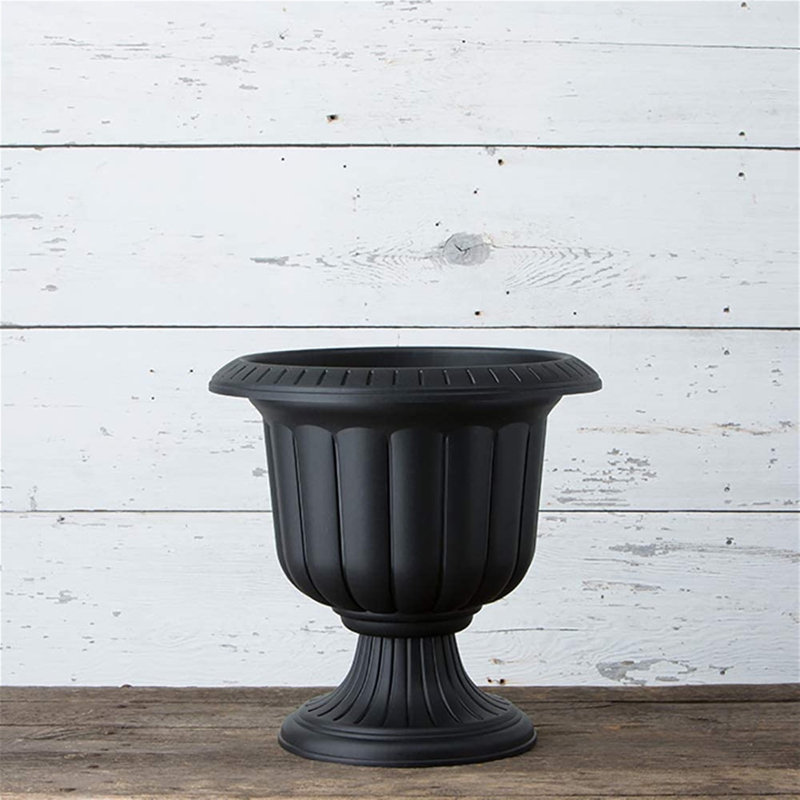 Tralee Neoclassic Resin Urn Planter , 19" H x 19" W x 19" D, Black