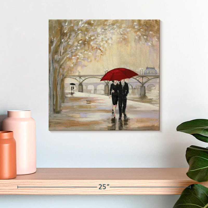 Hardie Romantic Paris Red Umbrella, 16" H x 16" W