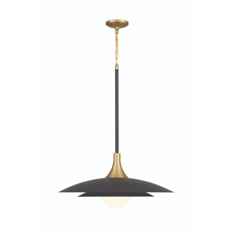 Luminaire suspendu 1 lumière DEL 24 po Welsh, Noir, noir, noir, noir