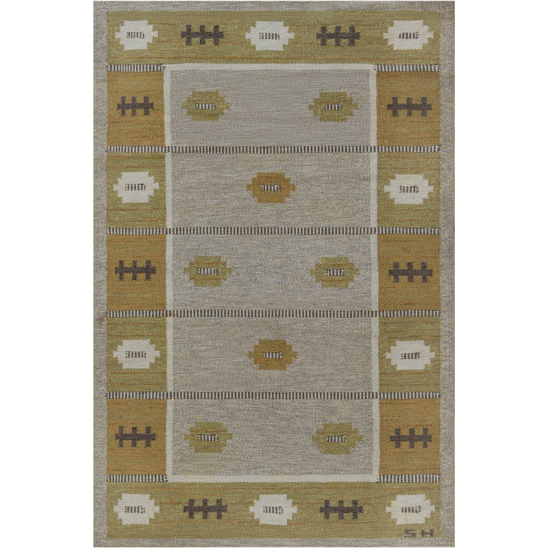 Vintage One-of-a-Kind Rectangle 4'2" X 6'6" Hand Knotted Area Rug