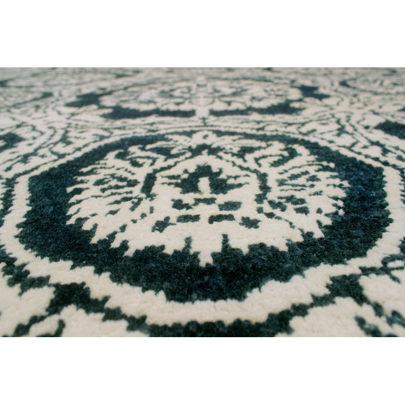 Tapis de zone one-of-kind noué la blue 9 pi 9 po x 13 pi 9 po Alvey