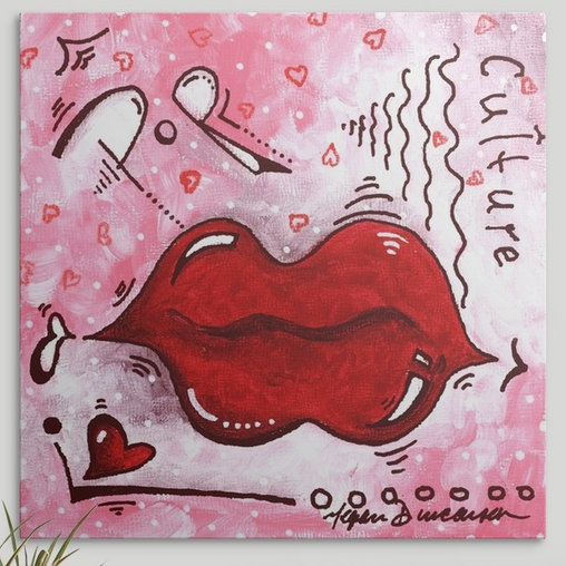 «Kissable» par Ethan, reproduction d'art, H 35 po x l 35 po x P 1,5 po, Toile