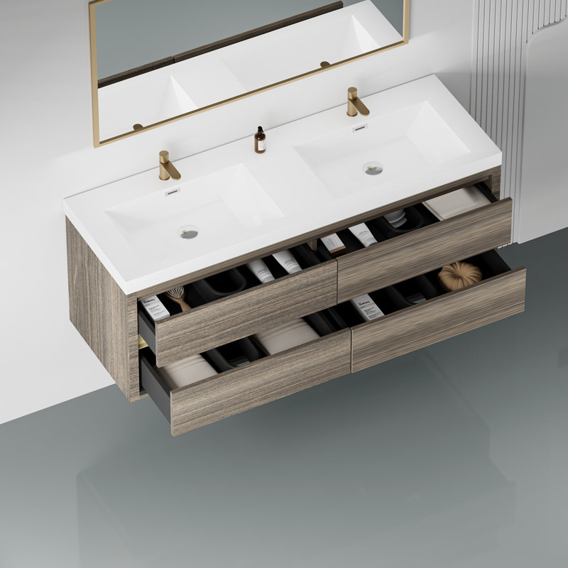 Meuble-lavabo flottant avec double vasque Viviène