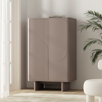 Ella 32" Modern Accent Cabinet with Adjustable Shelves in Mocha